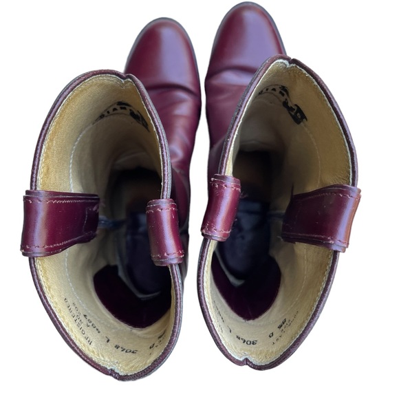 Vintage Diamond J Burgundy Leather Upper  Western/ Cowboy Boots Size: 8.5 B - Picture 3 of 10
